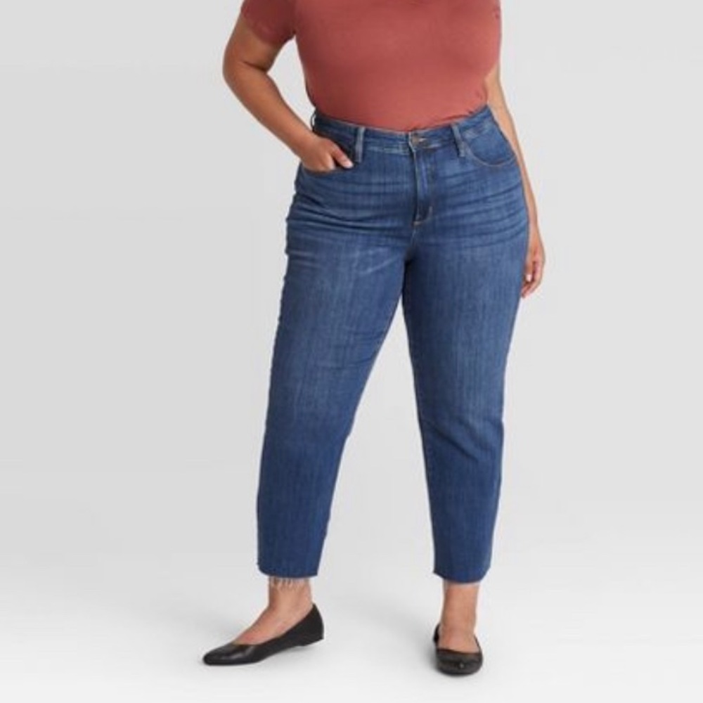 new women’s plus size high rise straight leg jeans